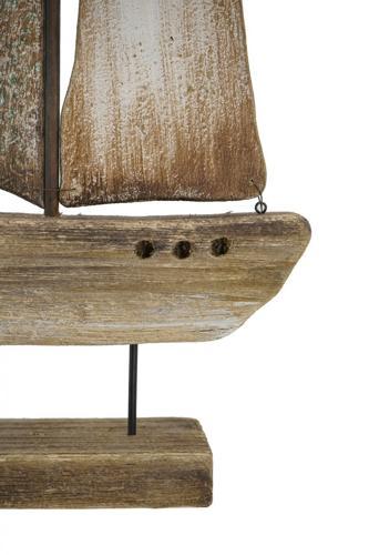 Wooden Yacht Coastal Ornament