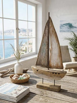 Wooden Yacht Coastal Ornament