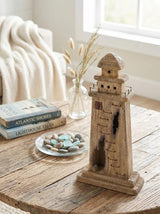 Wooden Lighthouse Coastal Ornament 225x90x450