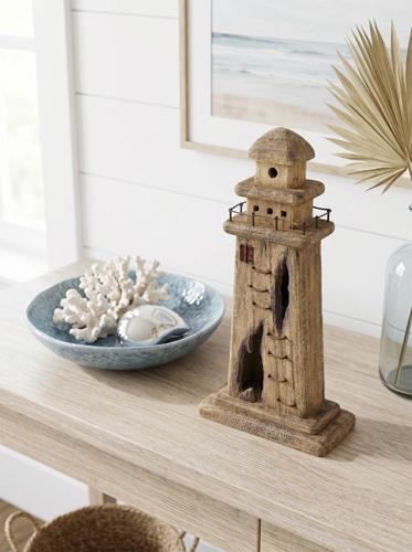 Wooden Lighthouse Coastal Ornament 160x70x310