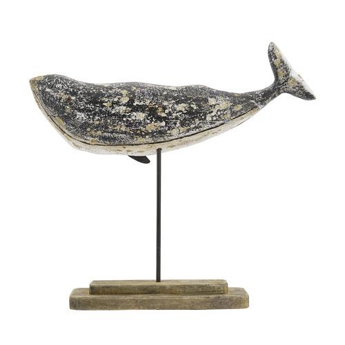 Wooden Whale Coastal Ornament
