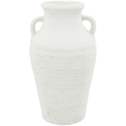 White Terracotta Decorative Urn 200x200x340