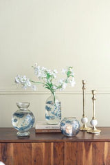 Blue Botanical Painted Glass Vase 150x150x216