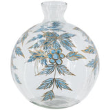Blue Botanical Painted Glass Vase 203x203x229