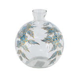 Blue Botanical Painted Glass Vase 203x203x229