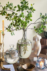 Blue Botanical Painted Glass Vase 203x203x229