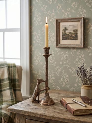 Dog Taper Candle Holder
