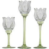 Tulip Glass Candle Holder Set of 3 - SE3153