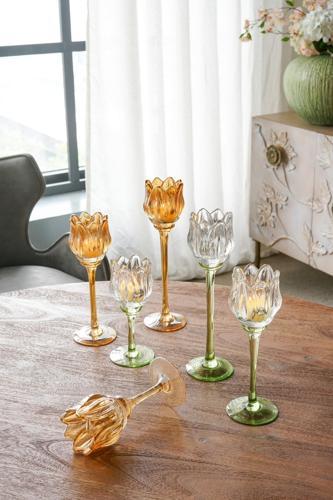Tulip Glass Candle Holder Set of 3 - SE3153