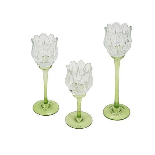 Tulip Glass Candle Holder Set of 3 - SE3153