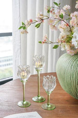 Tulip Glass Candle Holder Set of 3 - SE3153