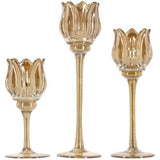 Tulip Glass Candle Holder Set of 3 - SE3154