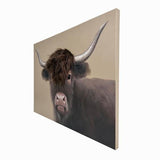 Bad Hair Day Highland Cow Canvas Wall Art 3D Faux Hair 750x1000
