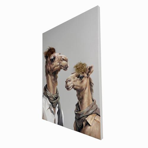 Bad Hair Day 2 Camels Canvas Wall Art 3D Faux Hair 750x1000