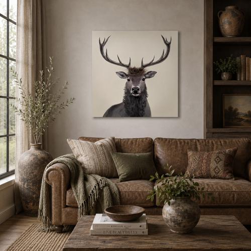 Bad Hair Day Deer Canvas Wall Art 3D Faux Hair 800x800