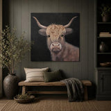 Bad Hair Day Highland Cow Canvas Wall Art 800x800