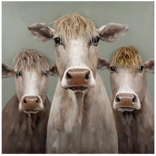 Bad Hair Day 3 Cows Canvas Wall Art 800x800