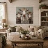Bad Hair Day 3 Cows Canvas Wall Art 800x800