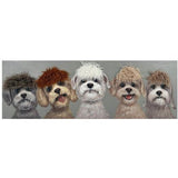 Bad Hair Day 5 Dogs Canvas Wall Art 3D Faux Hair 500x1500
