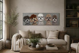 Bad Hair Day 5 Dogs Canvas Wall Art 3D Faux Hair 500x1500