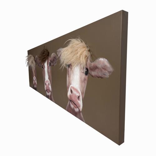 Bad Hair Day 3 Cows Canvas Wall Art 3D Faux Hair 500x1500 - ZL6028