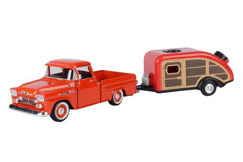 Diecast Model - 1958 Chevrolet Apache Fleetline Pickup with House Trailer
