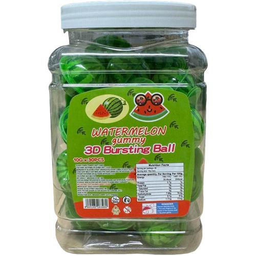 3D Ball Gummy Watermelon 30’s 10g - (Jar of 30)