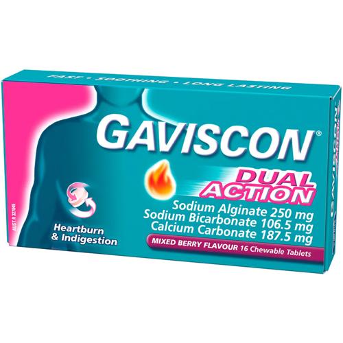 Gaviscon Dual Action Tablets Berry 16pk