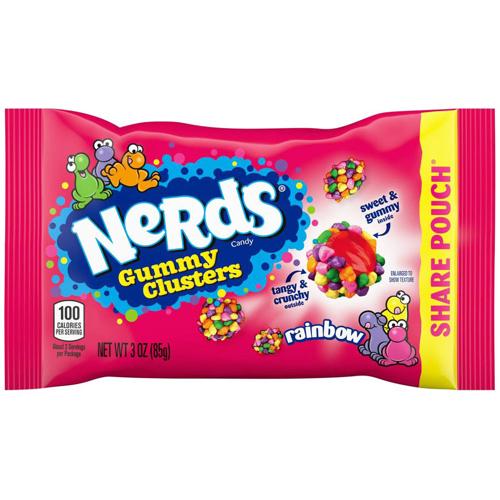 Nerds Gummy Clusters Rainbow Pouch 85g - (Pack of 12)