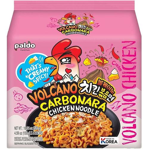 Paldo Volcano Carbonara Noodles 520g - (Pack of 8)