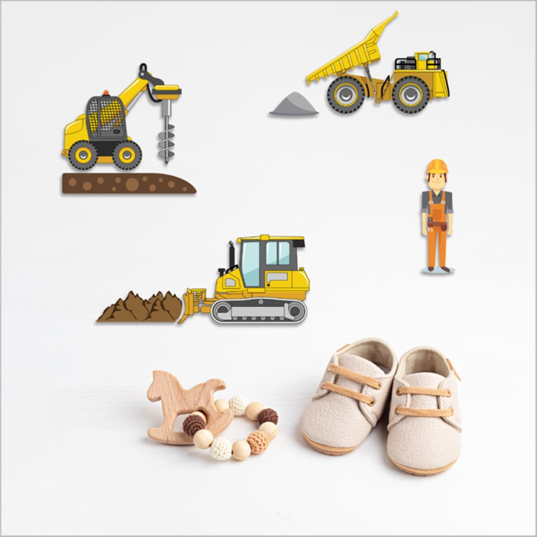 Wall Art - Pop Out Construction Bulldozer Set