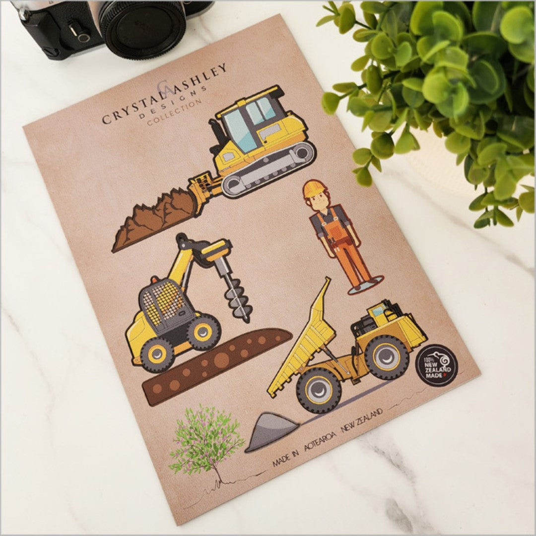 Wall Art - Pop Out Construction Bulldozer Set