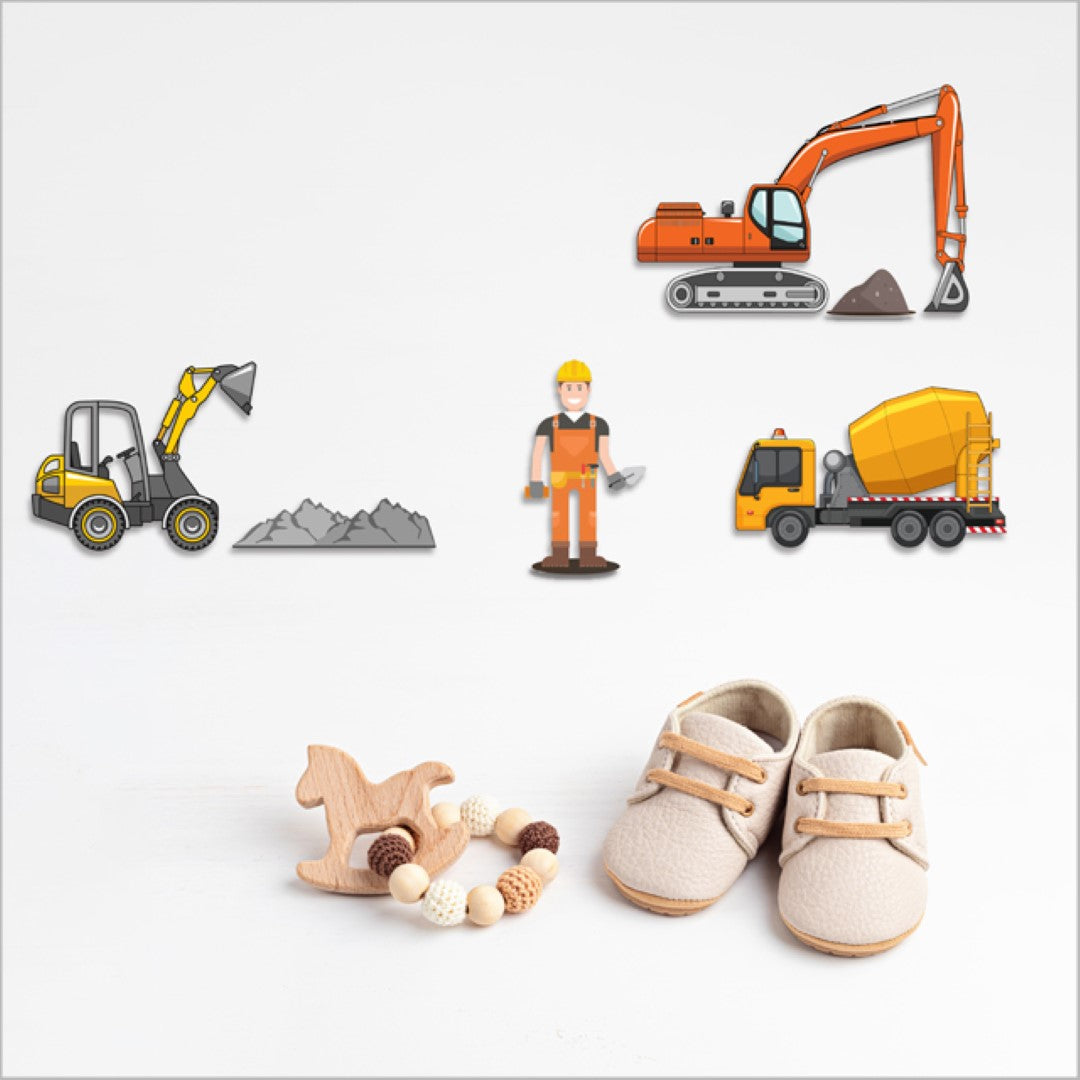 Wall Art - Pop Out Construction Digger Set