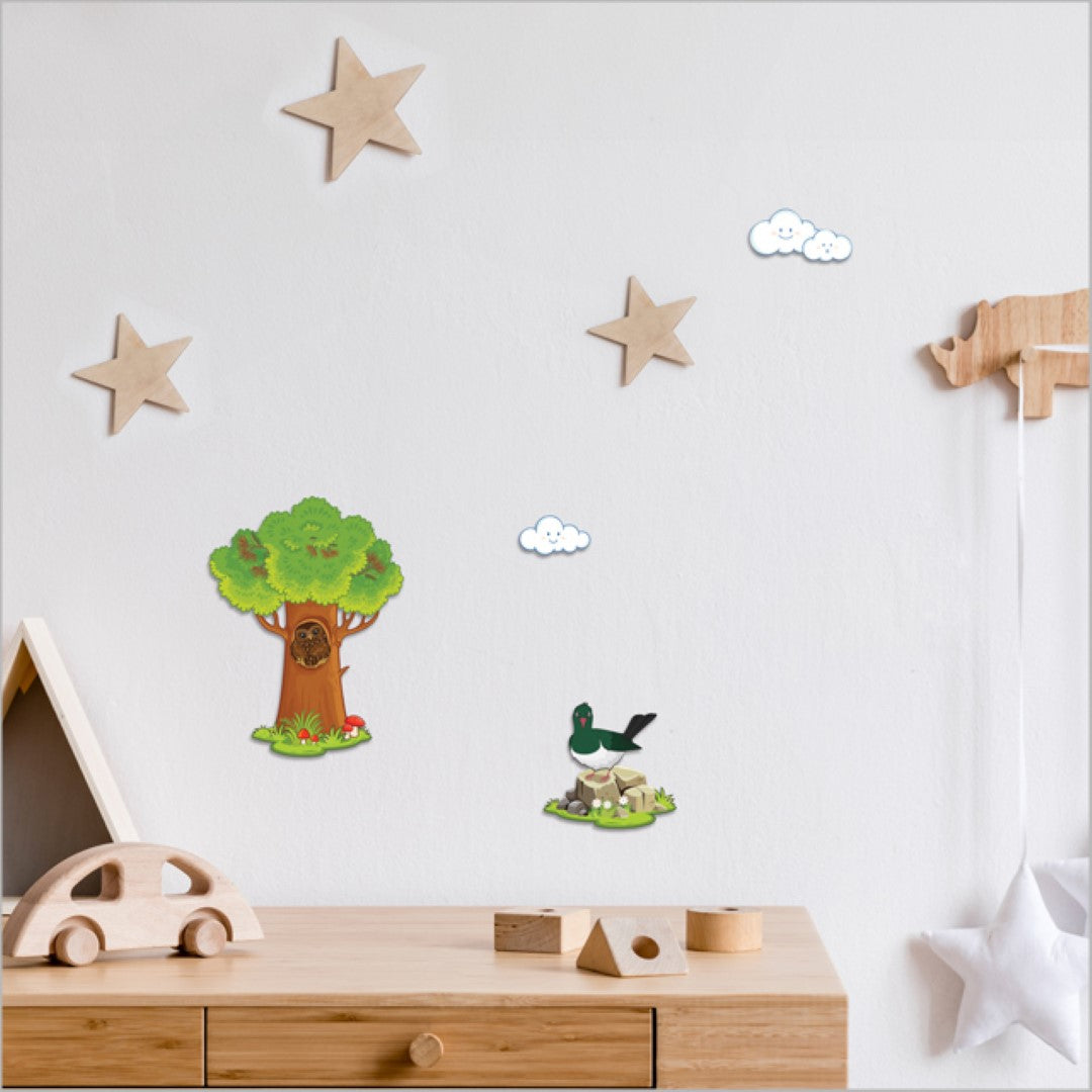 Wall Art - Pop Out Kereru + Ruru Set