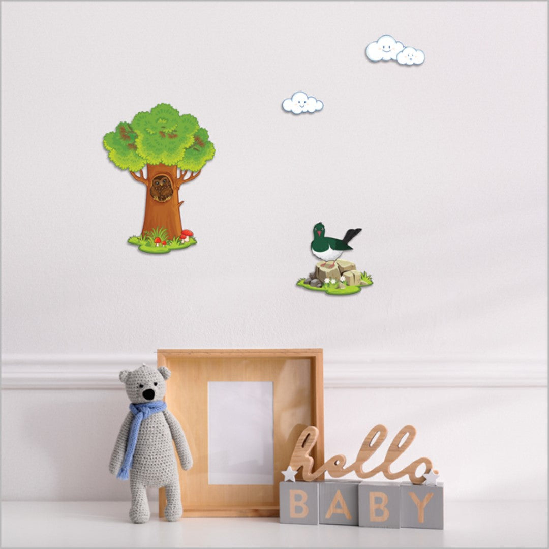 Wall Art - Pop Out Kereru + Ruru Set