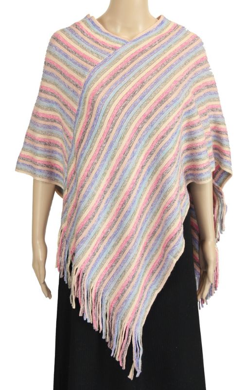 Poncho - Diagonal Stripes (Pastel)