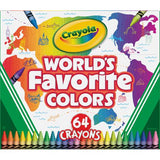 Crayola Worlds Favorite Colors Crayons 64Pk with Sharpener