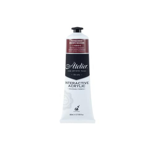 Atelier Acrylic Interactive Paints 80ml Permanent Brown Madder