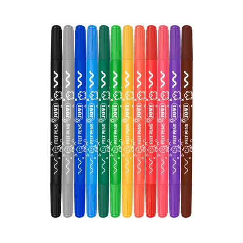 Jovi Washable Felt Pen D/Ended 12 Pack