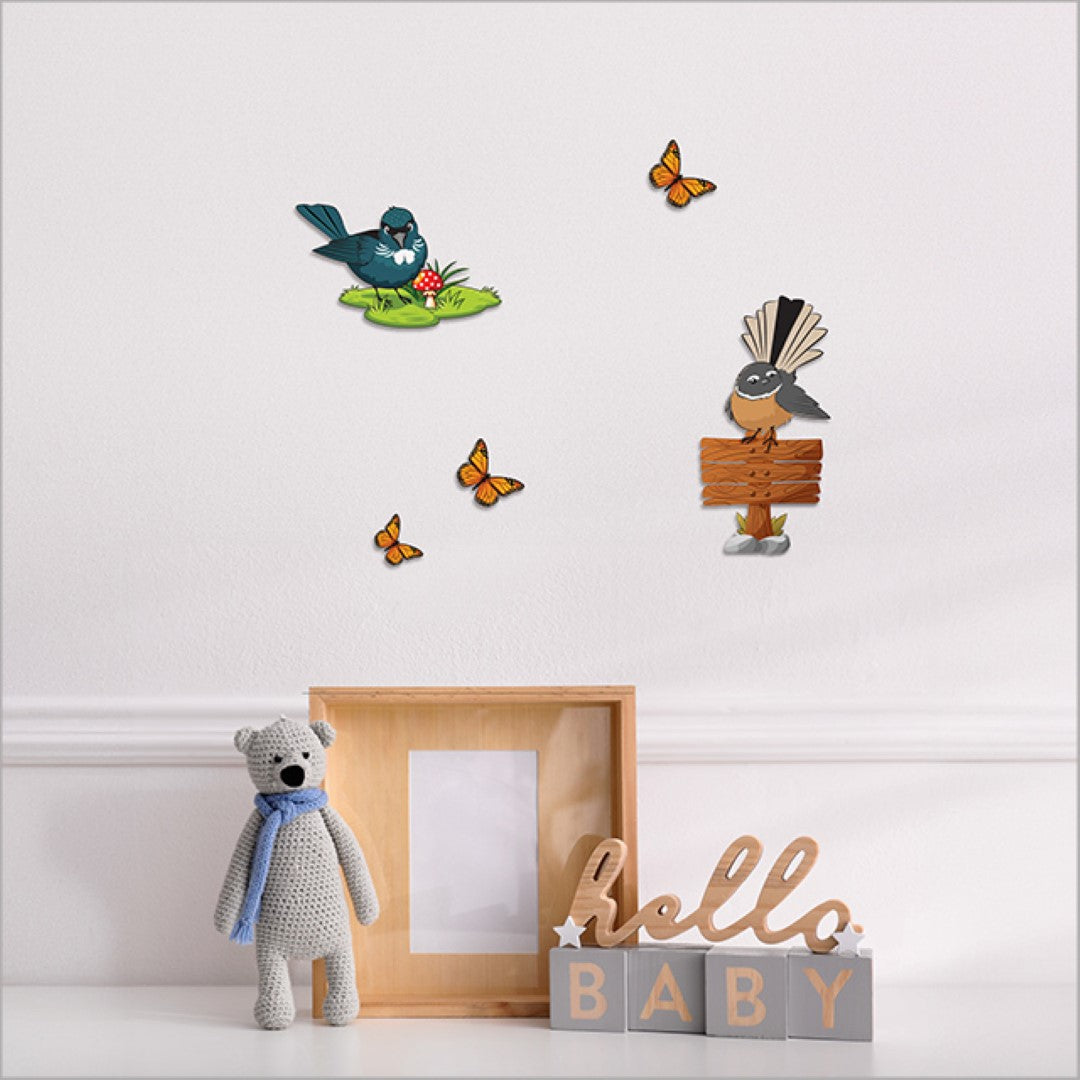 Wall Art - Pop Out Tui + Fantail Set