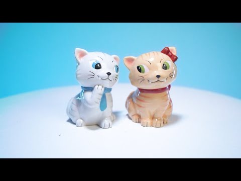 Salt & Pepper Set - Flavour Mates Furever Pets Tabby Cats (12.5cm)