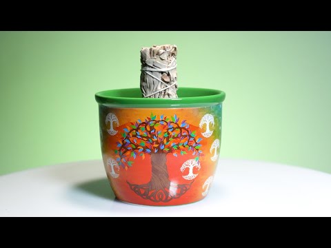 Ceramic Smudge Bowl - Wild Scents Tree of Life (12.5cm)