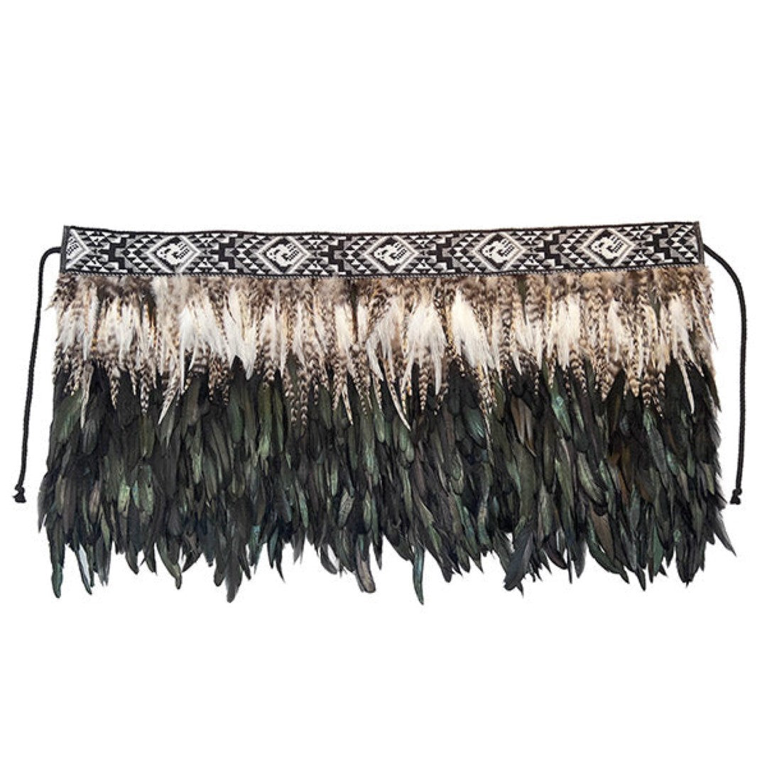 Cape - Half Korowai Black (123 x 40.3cm)