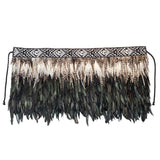 Cape - Half Korowai Black (123 x 40.3cm)