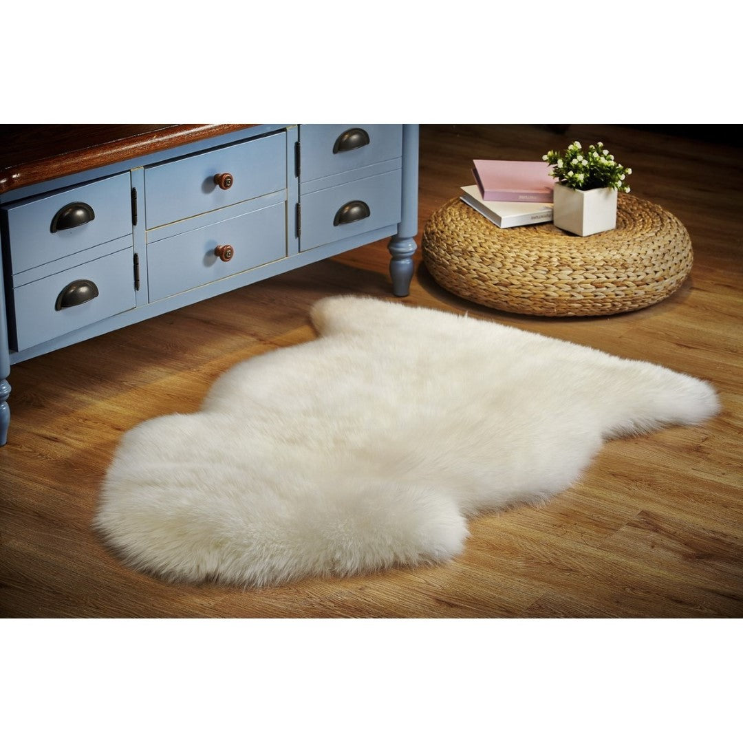 Kaikoura Long Wool Single Nz Sheepskin - Ivory (60 X 90cm)