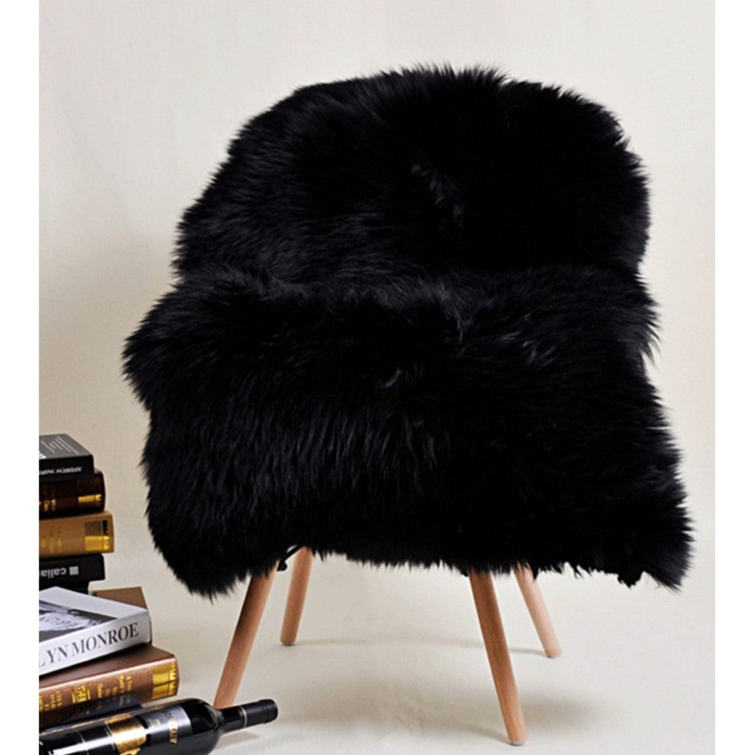 Kaikoura Long Wool Single Nz Sheepskin - Black (60 X 90cm)