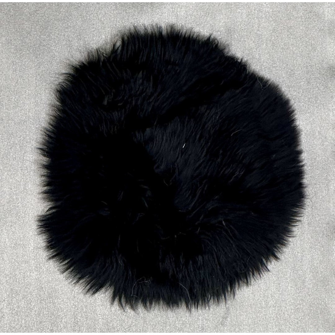 Kaikoura Long Wool Seat Pad - Black (34 X 34cm)