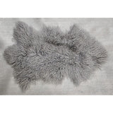 Tibetan Long Wool Single Sheepskin - Grey (60 X 90cm)