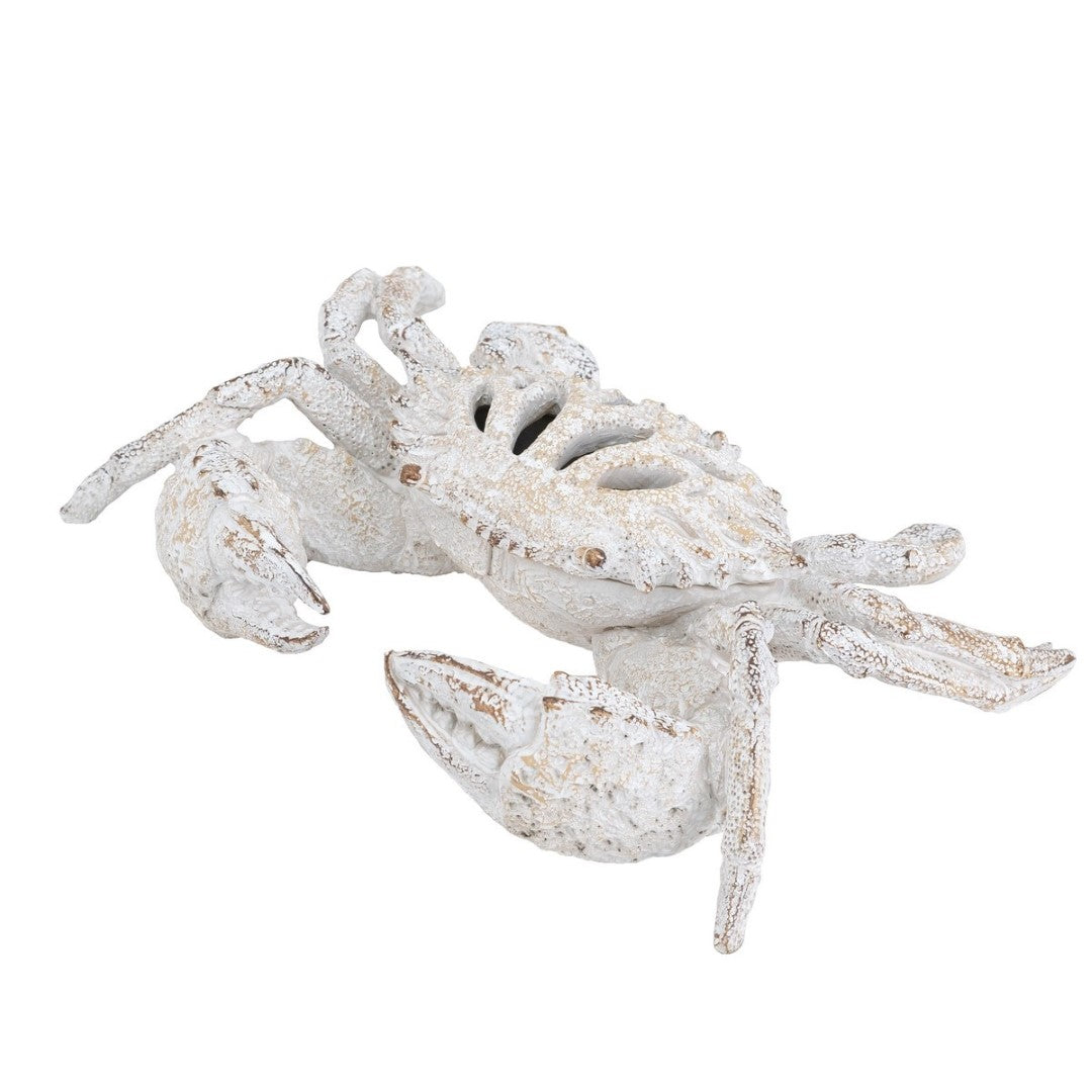 Ornament - White Coral Look Crab ( 27.8 X 18.8 X 6.8cm)