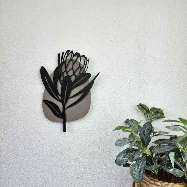 Wall Art - Floral Pebble Protea Flower (25.1cm)